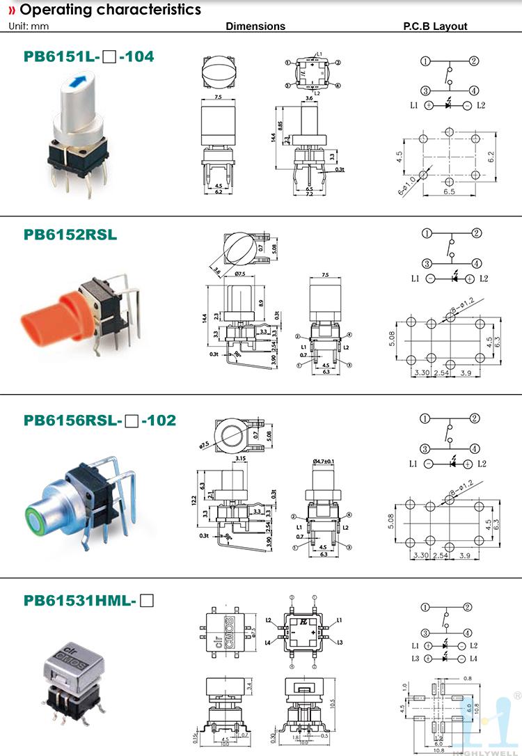 海立hihghly 按鍵開關PB615